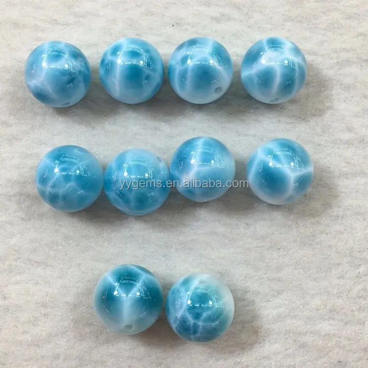 Natural Dominica Popular Larimar Beads AAA Quality Blue Precious Gemstone