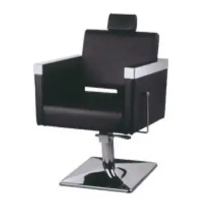 Loja de barbeiro lean sentar para baixo, cadeira de couro preta de pvc