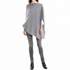 <strong>Elegant</strong> Winter Women Pure Cashmere Jersey Draped Poncho <strong>Shawl</strong>