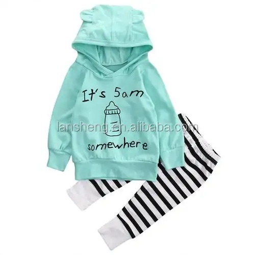 2Pcs Autumn Baby Girl Clothes Set Newborn Infant Outfit Fashion Hoodie Pullover New Born Clothing Set