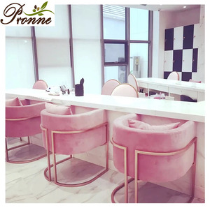 Sedia per <span class=keywords><strong>Clienti</strong></span> Salone di Bellezza Gambe Dorate/Sedia da <span class=keywords><strong>Ufficio</strong></span> Classica FP-C015 - Product Image 1