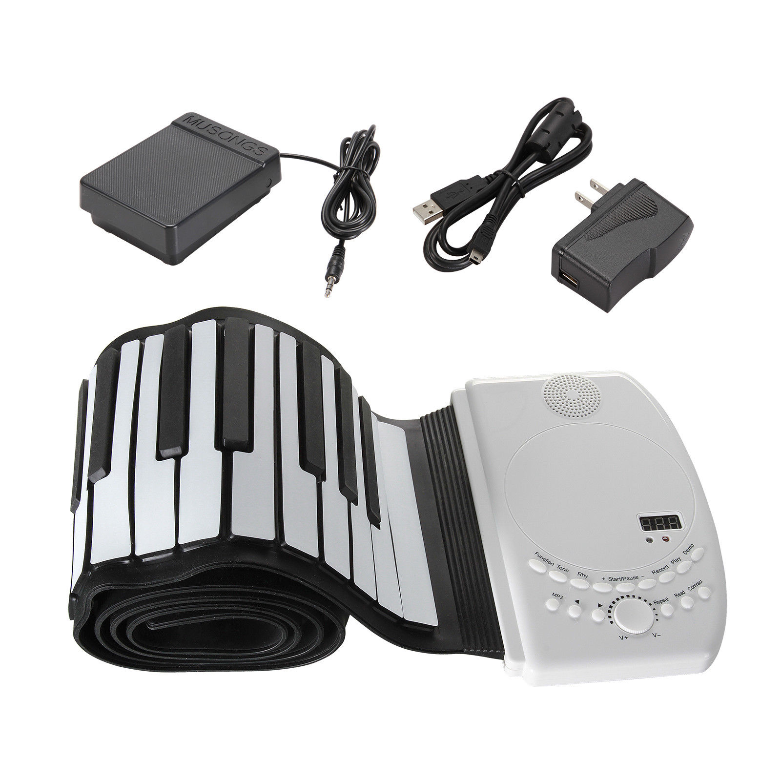Лучшее портативное электрическое фортепиано, 61 клавиша, ролл-ап фортепиано с мягкой силиконовой клавиатурой для детей, музыкальные подарки