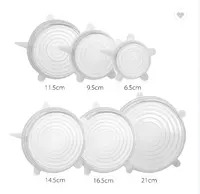 Прочные и расширяемые крышки для чаши для сохранения свежести еды 6 шт силиконовые крышки для еды