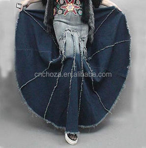 Z57451B Modo del commercio all'ingrosso lungo del <span class=keywords><strong>denim</strong></span> gonne gonna jeans dei jeans per le donne - Product Image 5