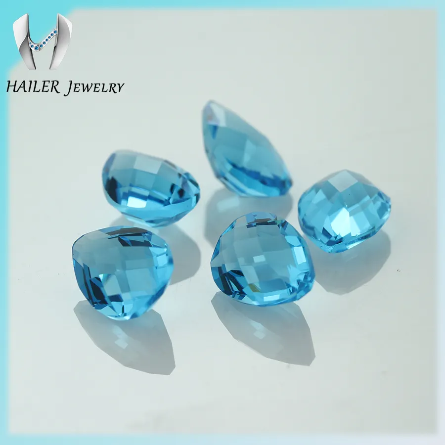 Forma de pera doble corrector cielo azul claro cristal piedras gemas