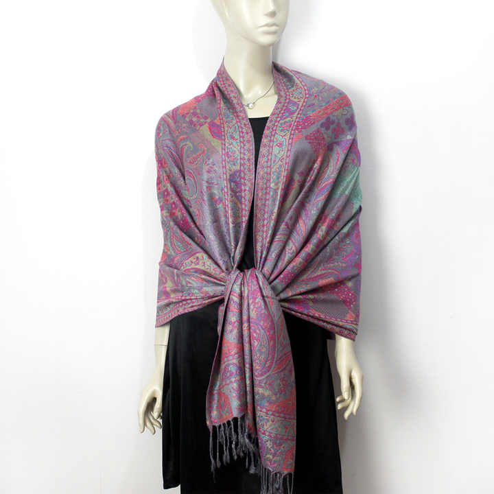 Latest Dubai Magic Shawl 70 Cashmere 30 Silk Paisley Shawls New Design Pashmina Scarf