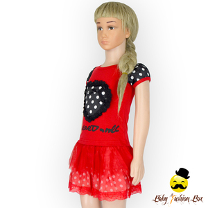 66TQZ442 Yihong <span class=keywords><strong>moda</strong></span> niñas Negro dot Cap manga rojo ropa <span class=keywords><strong>Boutique</strong></span> ropa de niños al por mayor - Product Image 1