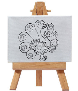 A-frame <strong>Mini</strong> Display Wooden Easel With Stretched Painting <strong>Canvas</strong> 3.5*6 Inch - Product Image 3
