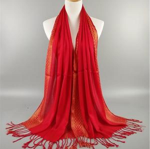 Zp bông và bạc dây hijab Viscose hồi giáo mặc trực tuyến bán buôn - Product Image 6