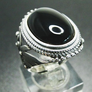 Ingrosso 925 Sterling Silver di alta qualità nero gioiello di pietra preziosa nero <span class=keywords><strong>onice</strong></span> anello di diamanti per <span class=keywords><strong>uomo</strong></span> - Product Image 5