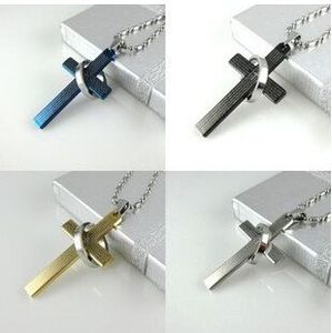 Anillo de pareja de cadena de acero inoxidable de <span class=keywords><strong>la</strong></span> joyería collar cruzado de los hombres Biblia - Product Image 2
