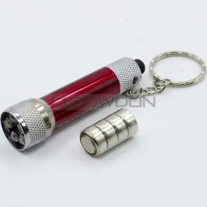 Mini 5 LED LR44 Button Battery Aluminum White Light Flashlight Key Chain