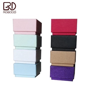 Square corner cardboard lid and base paper jewelry ring box accept custom logo