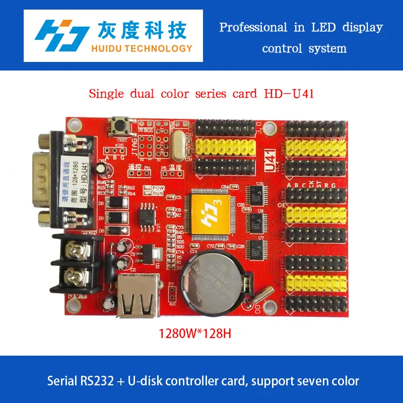 HD-S63 Peraga Warna Ganda LED Elektronik Tanda Teks Bergerak Led Display Kartu Kontrol