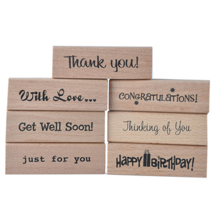 Mp7pk — <span class=keywords><strong>timbres</strong></span>-<span class=keywords><strong>poste</strong></span> joyeux anniversaire en caoutchouc, estampillés sur le bois, personnalisés - Product Image 1