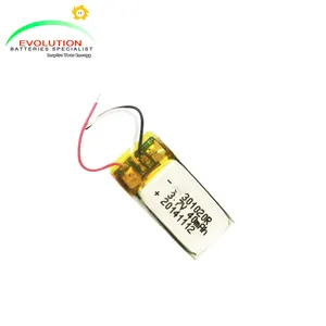 Batterie li-po/li-thum, 301020, 40mAh, 3.7V, polymère/Li, avec certification CE,ISO, livraison gratuite