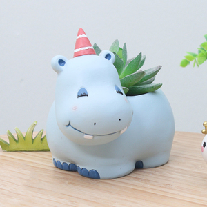 <span class=keywords><strong>Pot</strong></span> <span class=keywords><strong>de</strong></span> fleurs en résine Art Déco mignon ROOGO pour la décoration intérieure d'anniversaire, motifs d'animaux panda, ours polaire, poussin, pots pour plantes succulentes - Product Image 2