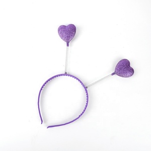 Diadema <span class=keywords><strong>de</strong></span> plástico con forma <span class=keywords><strong>de</strong></span> corazón y purpurina para el cabello, juego <span class=keywords><strong>de</strong></span> accesorios para el cabello - Product Image 2