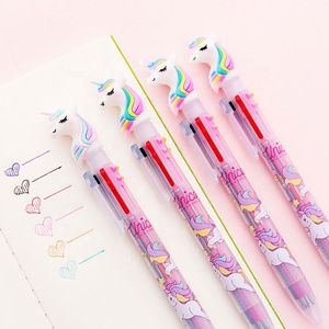 2019 de diseño clásico de bolígrafo creativo unicornio 6-color bolígrafo pluma simple <span class=keywords><strong>novedad</strong></span> multi-función bolígrafo - Product Image 4
