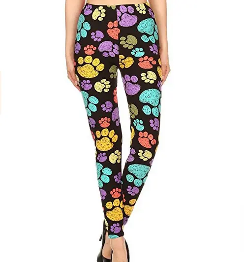 Perfect Paws Prints WomenのLeggings 92% Polyester 8% Spandex Double Brushed Leggings