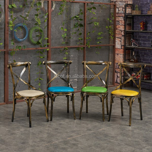 Muebles Industriales al por Mayor, Juego de Mesa y Sillas de Comedor de Metal para Restaurante, Cafetería, Silla con Respaldo Cruzado en <span class=keywords><strong>X</strong></span> - Product Image 4