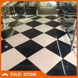 ホテルのロビー用の黒と白の大理石の床デザインタイル