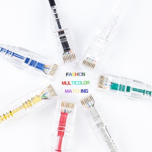 RJ45 Slim cat6A vá dây cáp Ethernet với Boot PVC Đúc 48 lõi cáp sợi quang giá mỗi mét màu đỏ 8 mèo cáp <span class=keywords><strong>UTP</strong></span> - Product Image 3