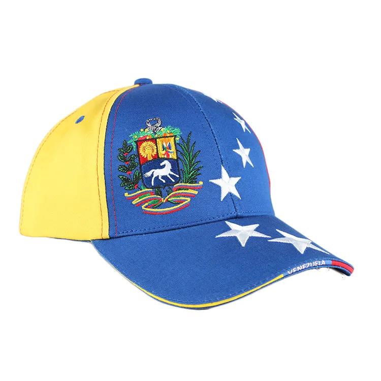 Venezuela flagge stickerei logo 6 panel baseball cap hut