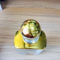 Flacon d'attar arabe en vente chaude 2021, flacon en verre doré pour parfum Oudh