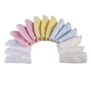 Hete 2 Laags Herbruikbare Bamboe Katoen Cosmetische Gezichtsdoek 100% Katoen Bamboe Wasbare Make-Up Remover Pads Met Waszak