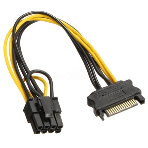 Câble d'alimentation SATA pour <span class=keywords><strong>carte</strong></span> graphique PCI-E, 15 broches SATA mâle vers 6 broches SATA femelle - Product Image 4