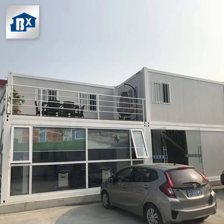 Rumah Prefab Portabel Casas Modern Rumah 2 Tingkat Kantor Kustom 20 40 Kaki Rumah Prefab untuk Akomodasi