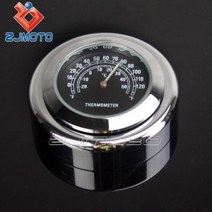 Thermomètre numérique universel en aluminium chromé, horloge, pare-brise de <span class=keywords><strong>moto</strong></span>, pare-brise de vélo, thermomètre à cadran rond - Product Image 4