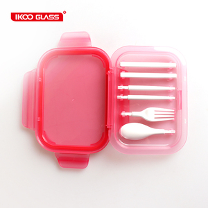 Ecológico de vidrio personalizada Bento almuerzo caja a prueba de fugas con <span class=keywords><strong>cubertería</strong></span> - Product Image 6