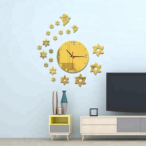 Horloge murale 3d en acrylique, <span class=keywords><strong>grand</strong></span> miroir et autocollants, design moderne, décoration pour maison, salon, bricolage, nouvelle collection - Product Image 3