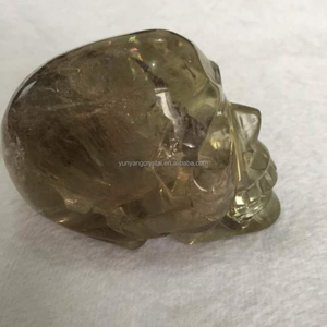 Encantadora Cráneo de Cristal de Citrino Arcoíris Hecha a Mano de Tamaño Real en Venta - Product Image 4