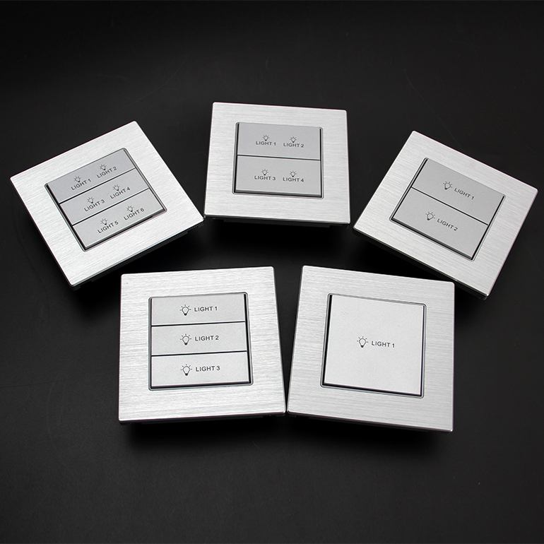 Светодиодный мягкий кнопочный выключатель света 12 в сухой контактный выключатель с алюминиевой матовой отделкой