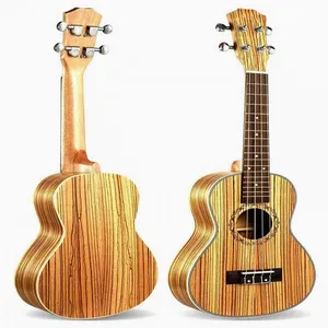 Family concert Fashion 23'' Zebra wood Hawaii Ukulele Tenor 4 Strings Bass Guitar For Musical Stringed Instruments