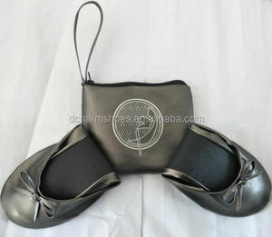 Ballerines pliables dorées imprimées personnalisées de haute qualité pour cadeau de mariage pour les invités - Product Image 3