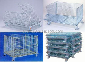 Lưới Thép Có Thể Gập Lại Xe Nâng <span class=keywords><strong>Pallet</strong></span> Lồng Ráp Folding Kim Loại Thép Lưu Trữ <span class=keywords><strong>Pallet</strong></span> - Product Image 6