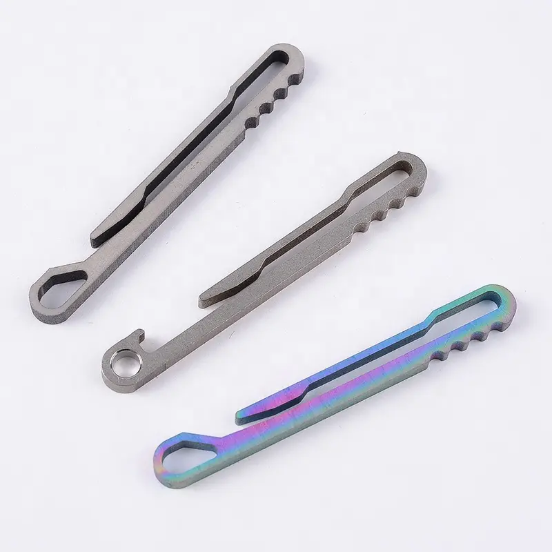 Wholesale men outdoor titanium belt loop pocket clip portable key clip key holder