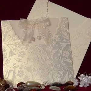 TBZ design wedding invitation cards, african wedding lace fabric, ribbon wedding invitation card