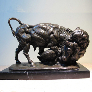 Escultura de bronce de toro y oso para decoración al aire libre - Product Image 6