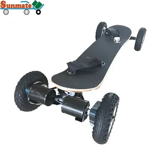 Longboard elegante para esportes ao ar livre, novo design, 2000w, motor duplo, skate elétrico com roda unissex eletrônica de borracha, preto