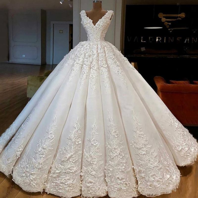 2025 princesa vestidos De novia reales apliques De encaje Vestido