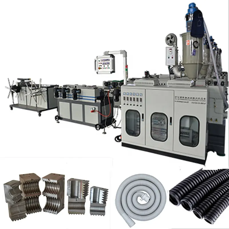 Máquina de fabricación de tubos de plástico ondulado, tubo Flexible de PVC, PP y PE