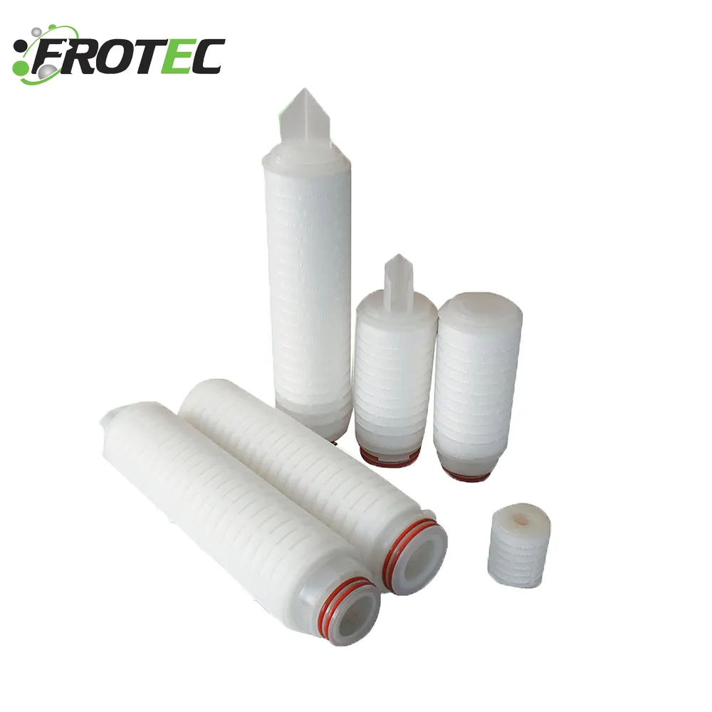 20 بوصة 226fin 0.22 أم تصفية ptfe/ptfe غشاء فلاتر الخرطوشة مطوي