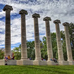 De gran tamaño al aire libre decoración estilo romano piedra columnas de mármol pilares para jardín Plaza Parque Decoración