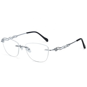Jm AX1272 — <span class=keywords><strong>lunettes</strong></span> pour femmes, accessoire de mode avec monture en titane, verres sans bords, vente en gros - Product Image 3