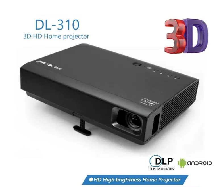 Wejoy láser 3D TV Proyector DL-310 con 3D gafas Mini LED Proyector HD 1080P HD Proyector de cine en casa DLP Android portátil Proyector